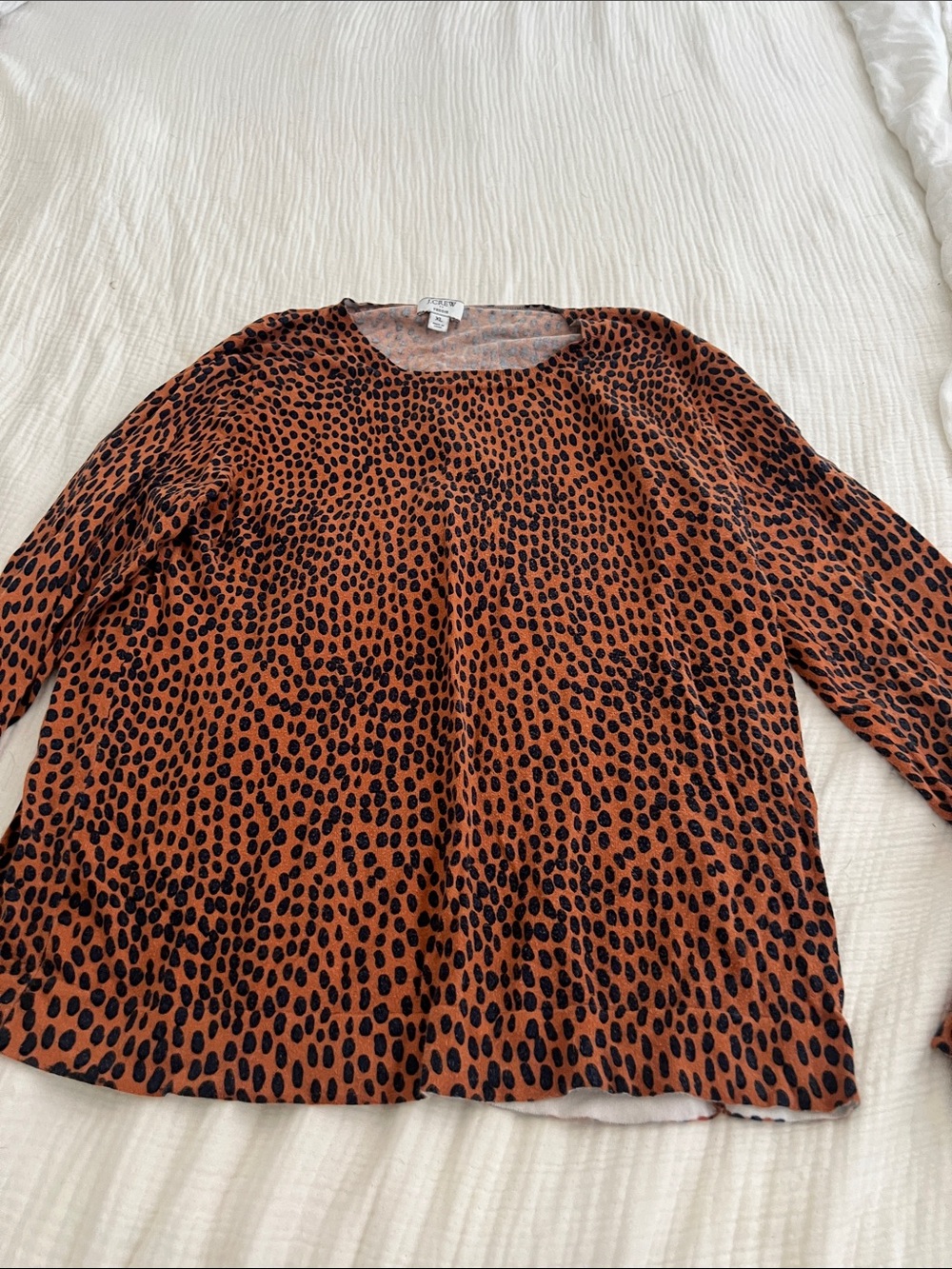 J. Crew Teddy 🐆 Cheetah Spot Print Long Sleeve Teddy sweater